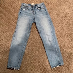Light wash straight leg jeans